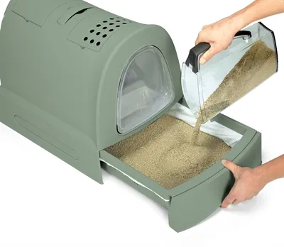 Imac Kattenbak Zuma 2nd Life Met Schuiflade Groen 56x40x42,5 cm