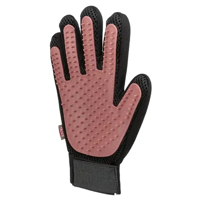 Trixie Vachtverzorgingshandschoen Mesh-materiaal / Tpr Roze / Zwart 16x24 cm