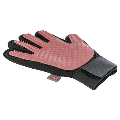 Trixie Vachtverzorgingshandschoen Mesh-materiaal / Tpr Roze / Zwart 16x24 cm