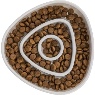 Trixie Voerbak Slowfeeding Kunststof / Tpr Grijs 15x15 cm 350 ml