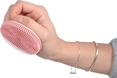 Zolux Anah Borstel Rond Rubber Roze 7,5x7,5x3 cm