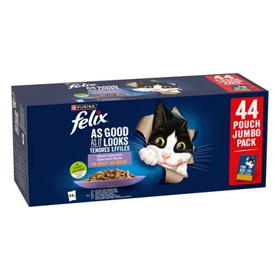 Felix Pouch Elke Dag Feest In Gelei Mix Box Tonijn / Zalm / Rund / Kip 44x85 gr
