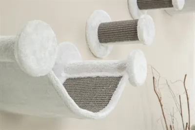 Trixie Katten Klimset Voor Aan De Muur 4 Klimplekken Wit / Grijs 78x30x30 cm