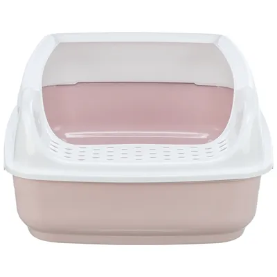 Trixie Kattenbak Delio Met Rand Bedrukt Lichtroze / Wit 50x38x20 cm