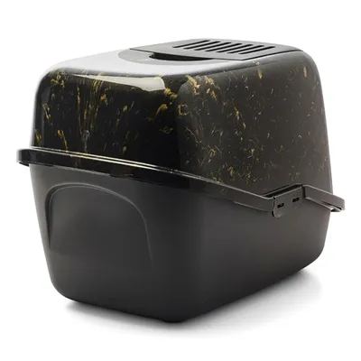 Savic Kattenbak Nestor Marble Zwart / Goud 56x39x38,5 cm