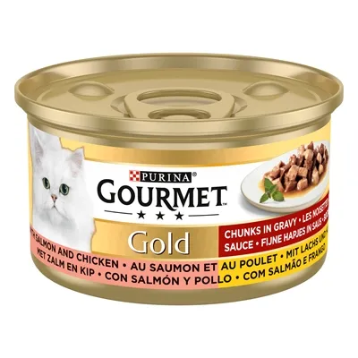Gourmet Gold Fijne Hapjes Zalm / Kip 24x85 gr